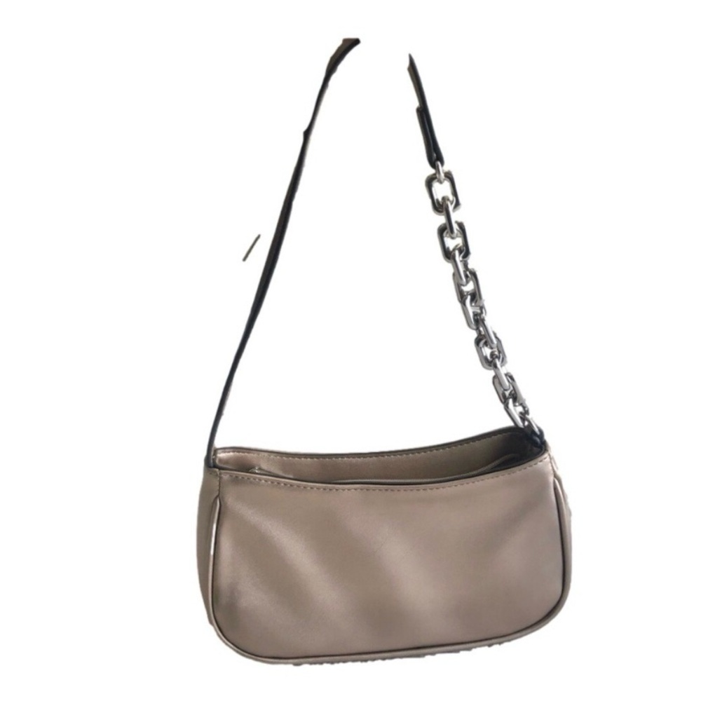 Worthington Golden Metallic Half Chained Shoulder Strap Y2K Purse Bag